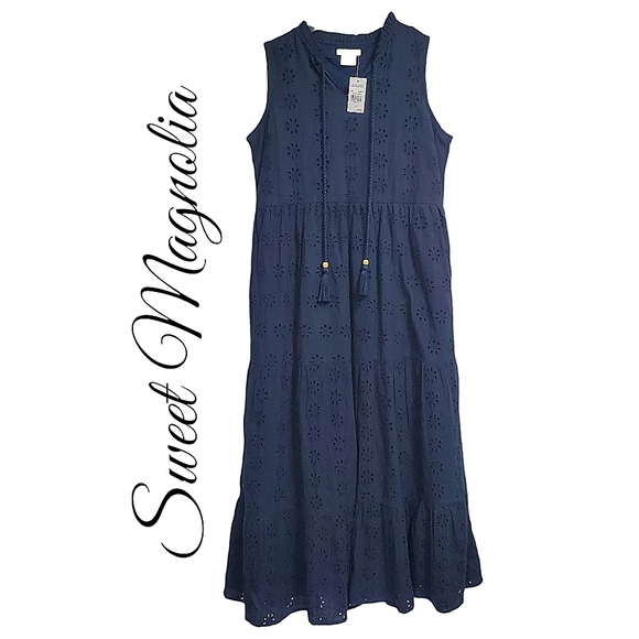 NWT Sweet Magnolia Women's Sleeveless Eyelet Dress Size S - Picture 1 of 10